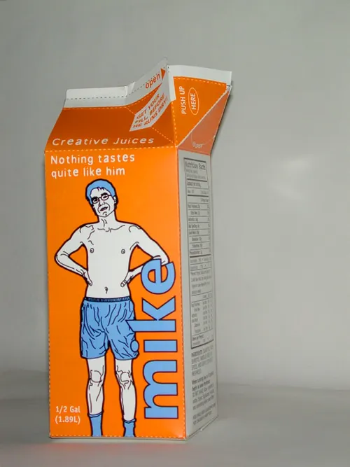 A milk carton with a lost boy, aka me. silkscreen