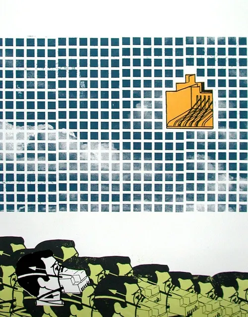 Breaking free from the feed. silkscreen